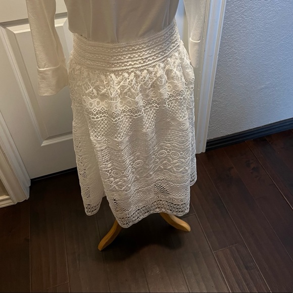 Ivory Crochet Midi Skirt XL - Picture 7 of 7